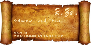 Rohonczi Zsófia névjegykártya