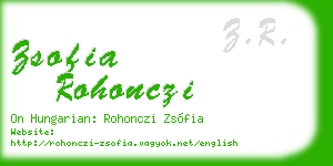 zsofia rohonczi business card